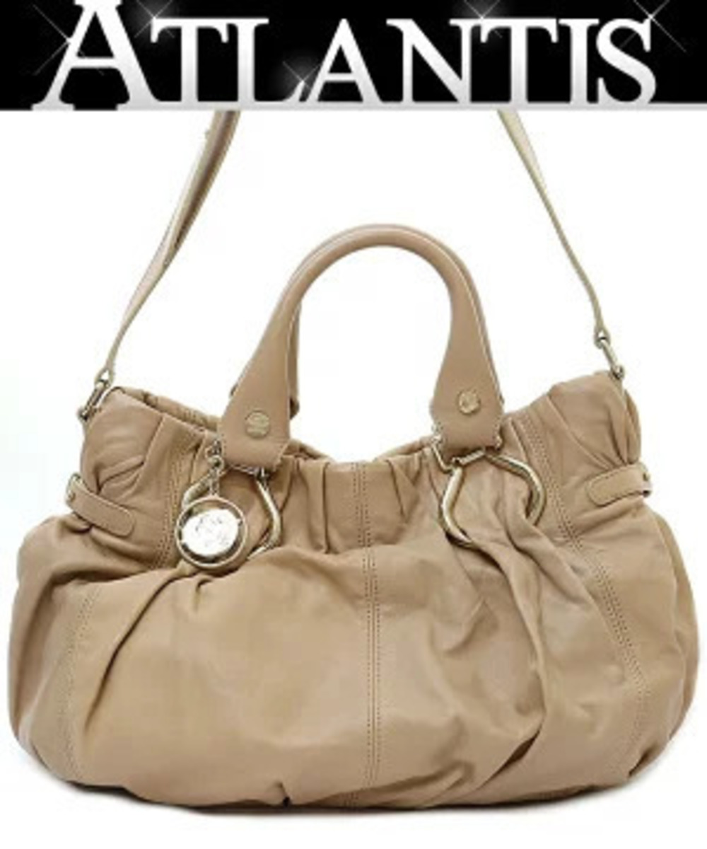 Celine Beige Cream Calfskin Leather Pillow 2Way Bag soft gathered leather pink